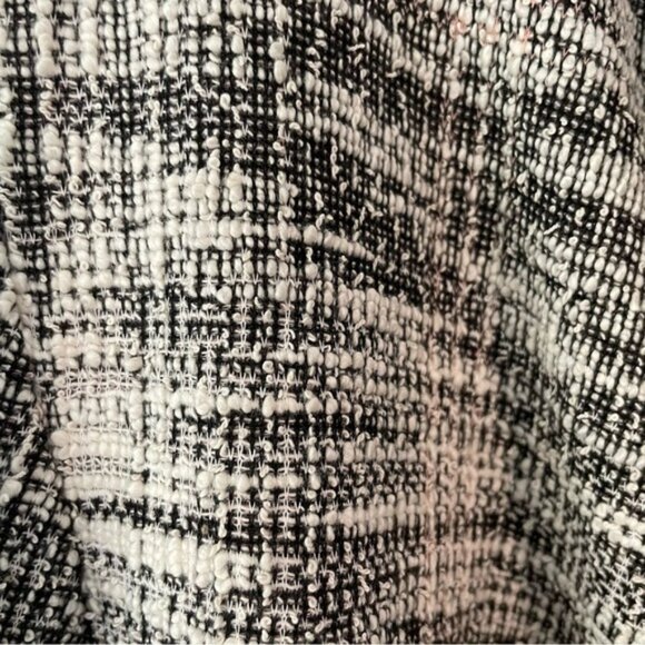 New Mr Max Black White Boucle Knit Open Duster Cardigan Blazer Size Large bin 3K - Picture 7 of 9